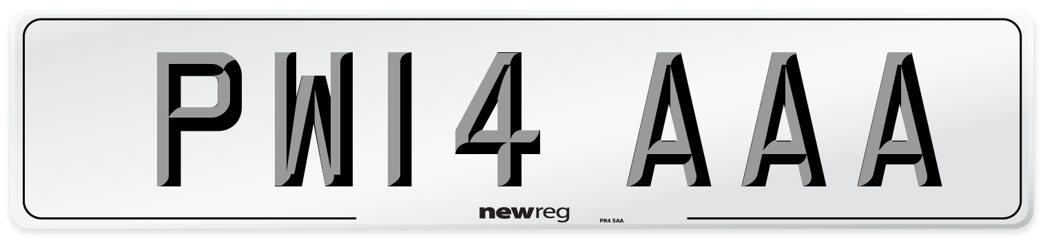 PW14 AAA Number Plate from New Reg